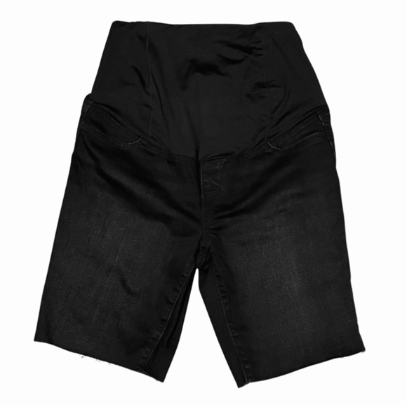 ISABEL MATERNITY black stretch denim bermuda shorts 6 NWOT - Picture 3 of 6